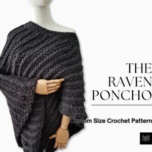 The Raven Poncho One Row Crochet Pattern