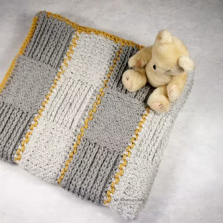 Crochet Baby Blanket Pattern | Knit Look Crochet Blocks Baby Blanket