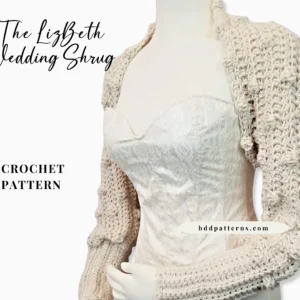 LizBeth Wedding Shrug Crochet Pattern: Bobble Stitch Bridal Bolero