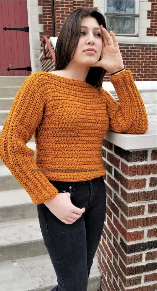 Easy Sweater Crochet Pattern | Boatneck Pullover - Image 2