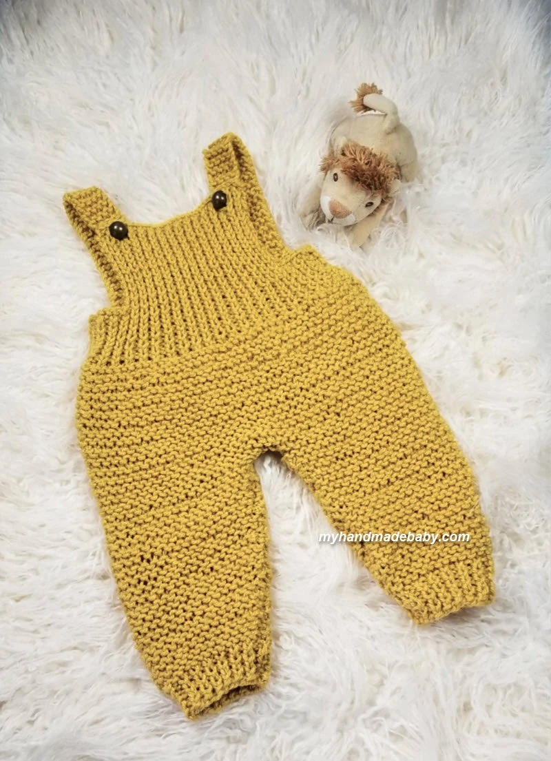 Knitting Pattern: Baby Overalls Romper Newborn to 12 Months - Image 2