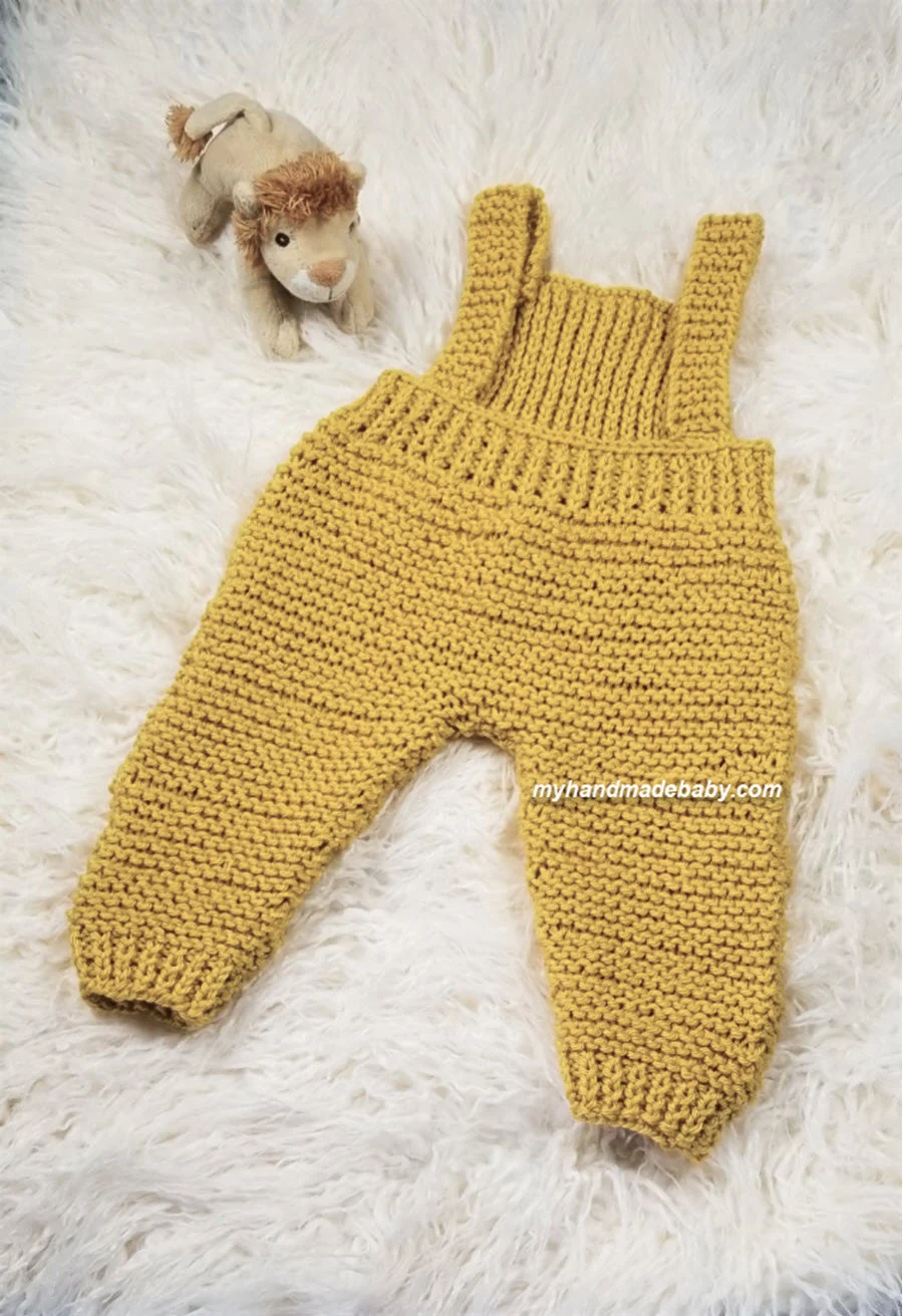 Knitting Pattern: Baby Overalls Romper Newborn to 12 Months - Image 3