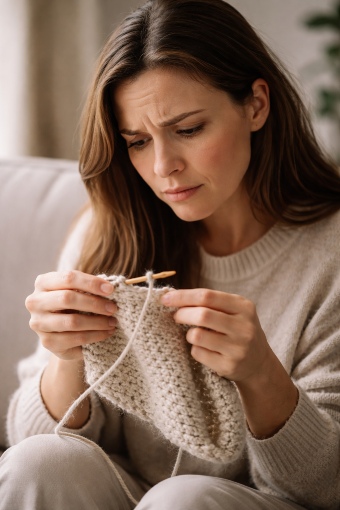 frustrated crocheter