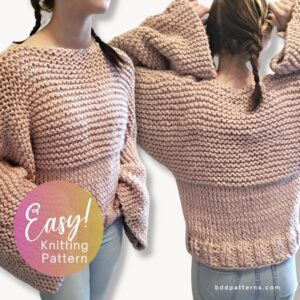 Easy Knitting Pattern | Chunky Yarn Modern Sweater