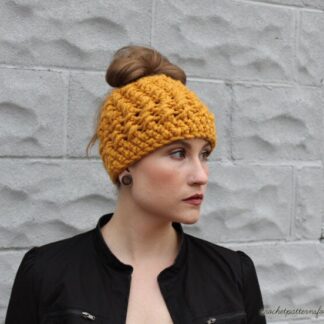 Crochet Messy Bun Hat Pattern: Easy Ponytail Hat Crochet Pattern